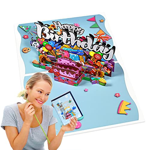 Cartões de aniversário pop-up - cartão engraçado do aniversário 3D,Cartões pop-up de aniversário 3D,