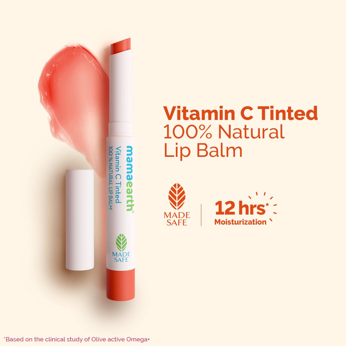 Mamaearth Vitamin C Tinted 100% Natural Lip Balm with Vitamin C & Honey for 12 hrs Moisturized Lips - 2 g