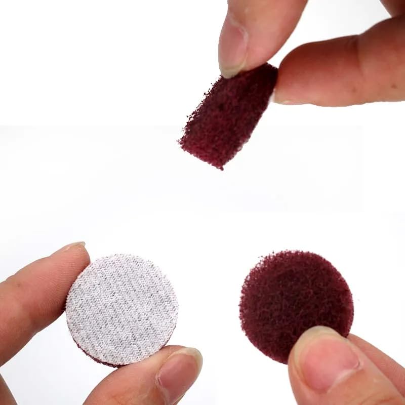 NEFLUM 60 PCS 1 Inch Multi-Purpose Flocking Scouring Pad 400-800 Grit Duty Nylon Cloth for Polishing & Grinding,400 (Medium)