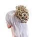 SWACC Short Messy Curly Dish Hair Bun Extension Easy Stretch hair Combs Clip in Ponytail Extension Scrunchie Chignon Tray Ponytail Hairpieces (Light Brown/Beige Mixed-12T24#)