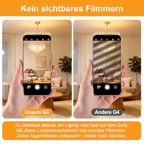 AIMEOKO G4 LED Lampe Warmweiß 12V 2W 2700K Nicht Dimmbar 200 Lumen 10 Stück – Ansicht 4