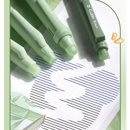 MOZXIRZ 4 canetas de gel apagáveis, retráteis, de desenho animado, canetas panda, canetas de tinta p