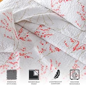 Greatbayhomefloralfullqueenquiltsetwithshamspinkfloralbeddingsetallseasonlightweightbedspreadreversiblefarmhousebeddingfullqueensakura Urban Country Home Decor Great bay home floral fullqueen quilt set with shams pink floral bedding set all season lightweight bedspread reversible farmhouse bedding fullqueen sakura urban country home decor