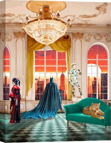 ART PRINT CAFE' – Cuadro Urban Chic - Impresión sobre lienzo - Gerard Madau - Surrealoft, iconos pop en salón real, 70 x 50 cm