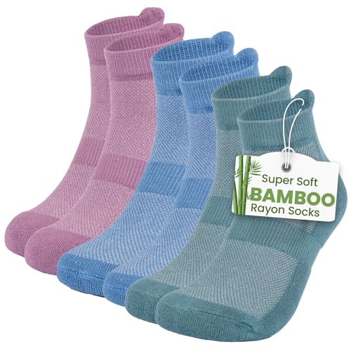 TheGreenSticks Rayon Derived from Bamboo Ankle Socks for Women & Men Thick Diabetic Socks Ideal for Daily Wear