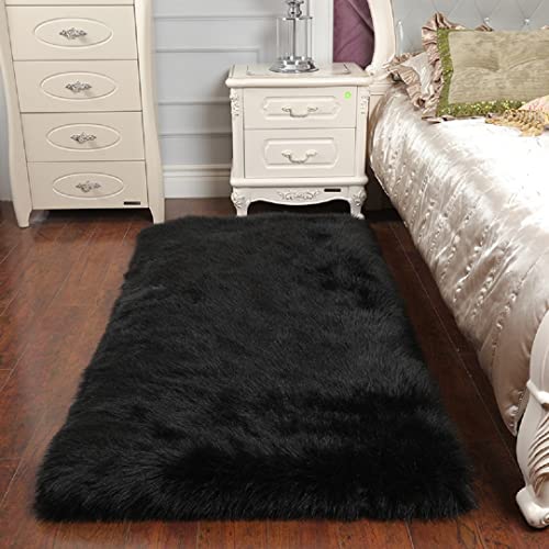 Sxyhkj Nuevo Piel De Cordero Oveja Sheepskin Rug Cordero, Imitación Mullida Alfombras Imitación Piel Sintética, Para Salón Dormitorio Baño Sofá Silla Cojín 60x90c - Rectangle, Noir Sxyhkj Nuevo Piel De Cordero Oveja Sheepskin Rug Cordero, Imitación Mullida Alfombras Imitación Piel Sintética, Para Salón Dormitorio Baño Sofá Silla Cojín 60x90c - Rectangle, Noir