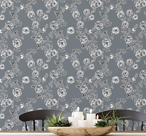 Papier peint fleurs de minuit pour personnaliser armoires et commodes - 2
