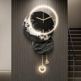 Orologio da parete a LED 3D con interruttore di controllo vocale, illuminazione piacevole per gli occhi, decorazione artistica per ingresso, camera da letto, ufficio, cucina