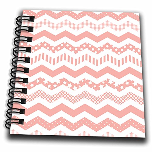 Mini bloc-notes motif zigzag corail 3dRose avec un design chevron unique - 2