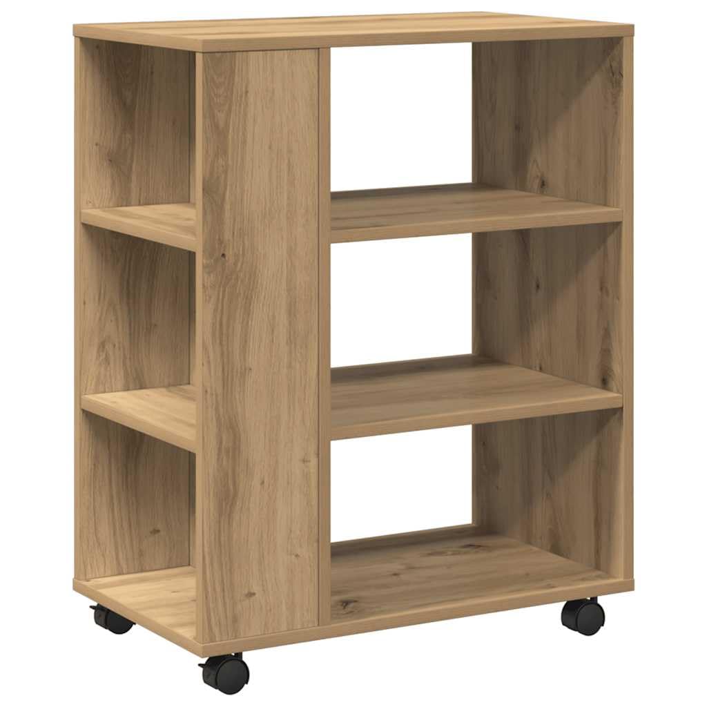 vidaXL Armoire roulante chêne Artisanal 60x35x75 cm Bois d'ingénierie, Armoire, classeur Mobile, Meuble de Bureau, Armoire de Rangement sur roulettes
