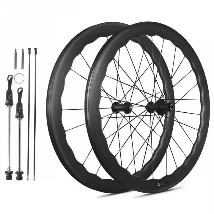 Ruote in fibra di carbonio per bici da strada 700C Clincher Set di ruote 5045mm opaco 28 larghezza