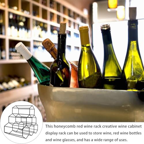 Soporte para botellas de vino SHOWERORO negro estilo panal miniatura 4