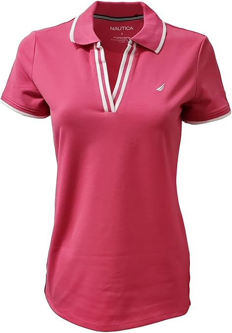 Nautica Women's Sustainably Crafted Ocean Split-Neck Polo