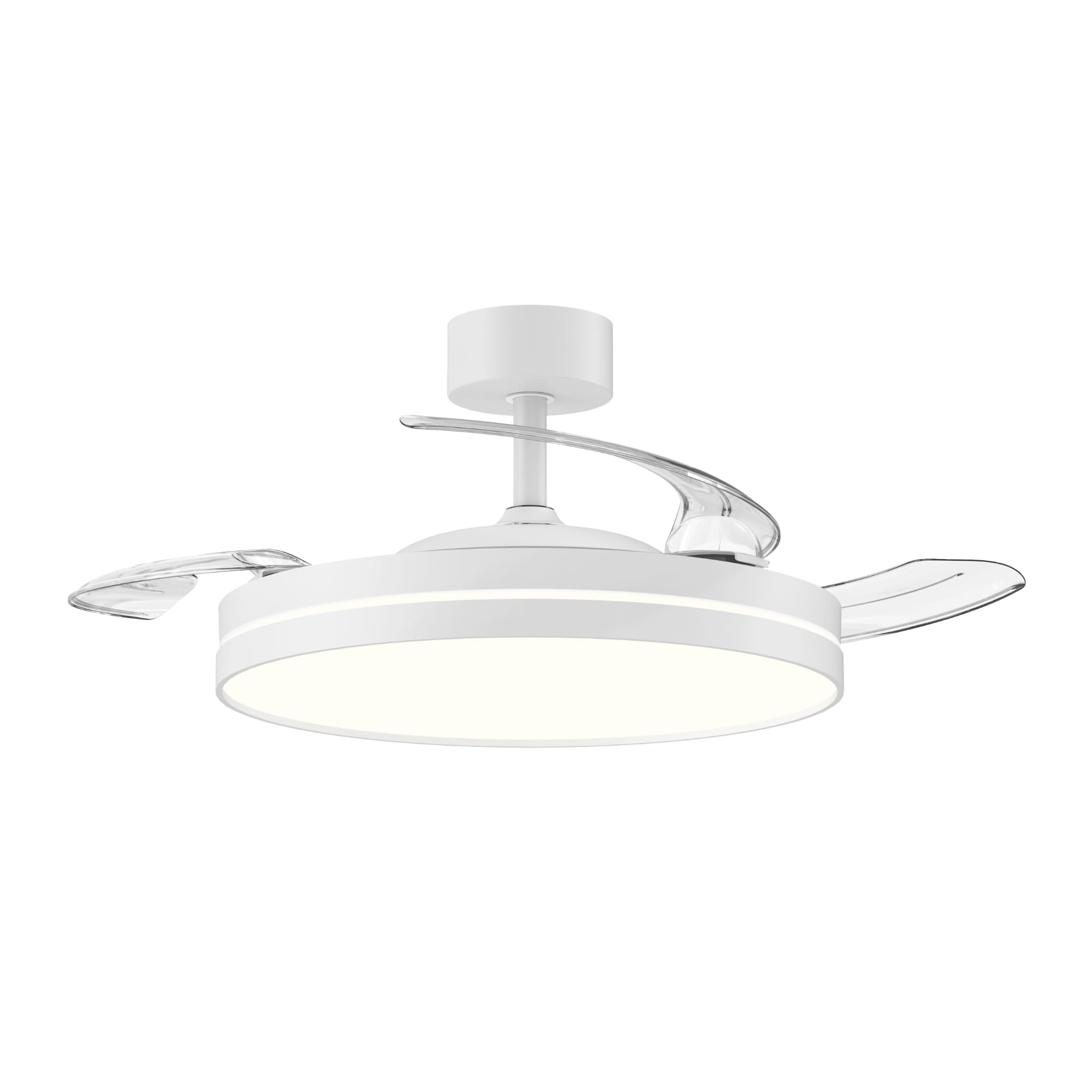 Ventilador de Techo con Luz LED - Motor DC Silencioso 24V - 6 Velocidades con Mando - 3240 Lúmenes - Diámetro 50 cm - Diseño Blanco Minimalista - Eficiencia Energética Clase A++