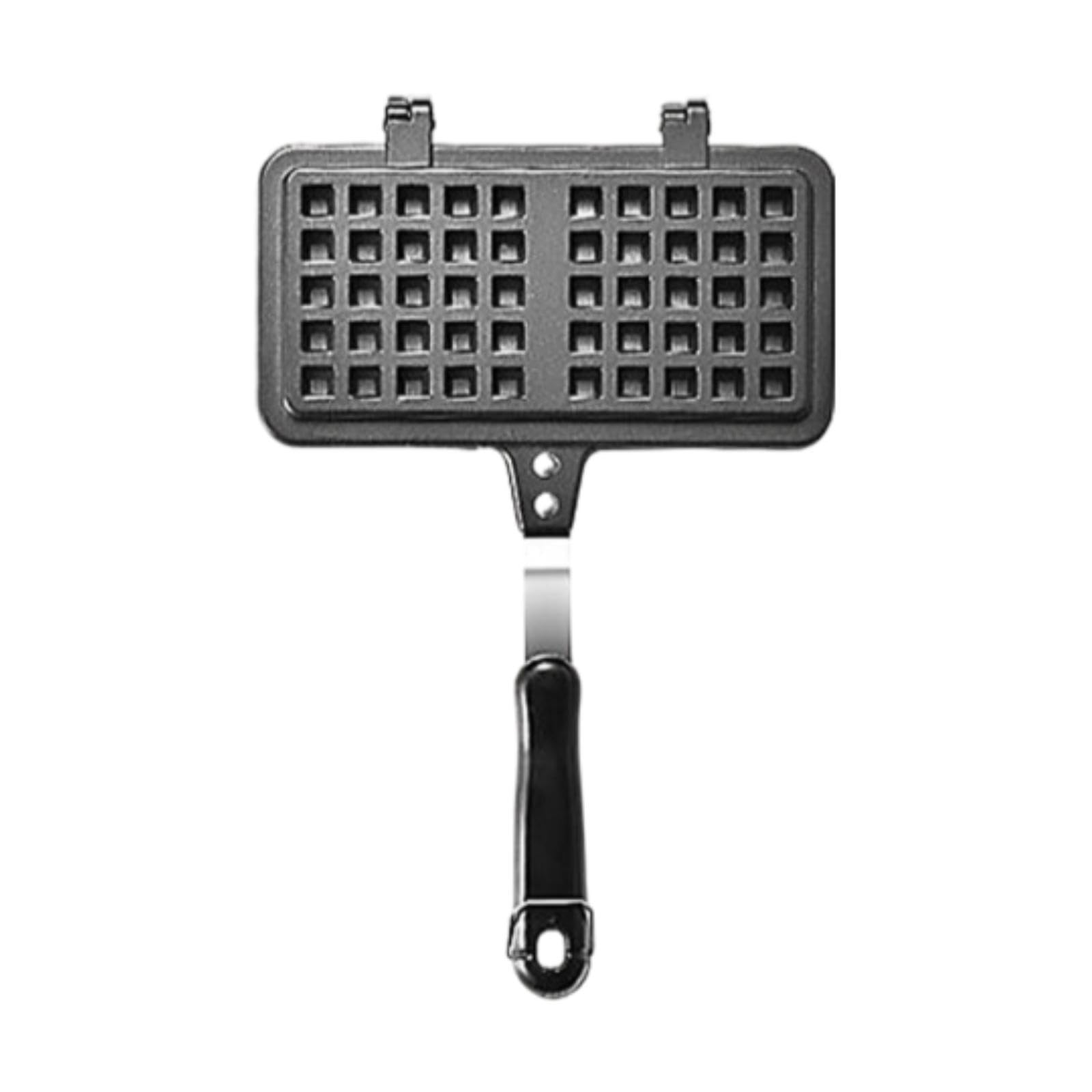 Sharplace Gaufrier en fonte, gaufrier, outil de cuisson antiadhésif, poêle à gaufres, gaufrier de camping pour cuisinières de cuisine, cuisson de crêpes