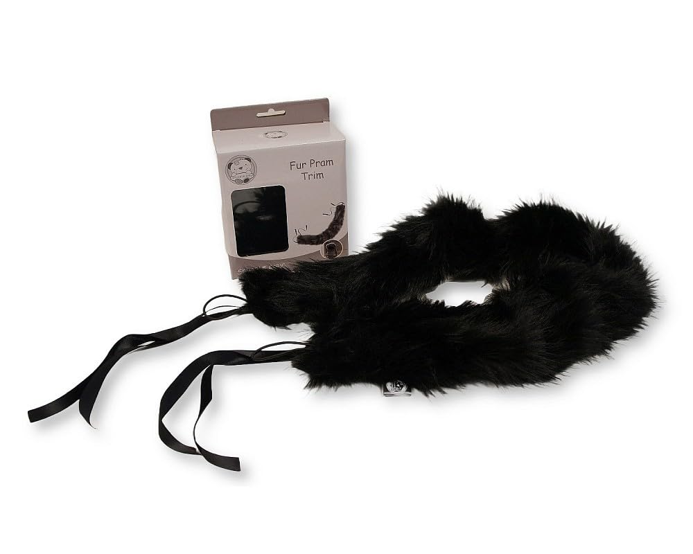 Buggy/Pram Hood Fur Trim (Black)