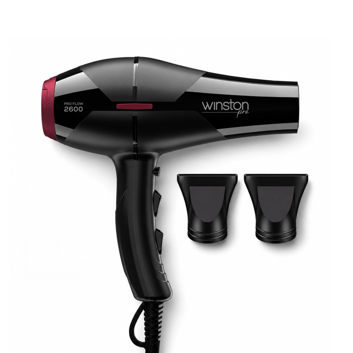 Winston Pro Flow 2600 Watt Professional Hair Dryer with 3 Heat, 2 Speed Settings & 1 Cool Shot Interchangeable Nozzles for Smooth Salon Styling for Men & Women, All Hair Types-image-22