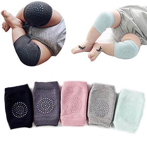 5 Pairs Baby Crawling Anti-Slip Knee Pads, Baby Toddlers Kneepads Baby Leg Warmers