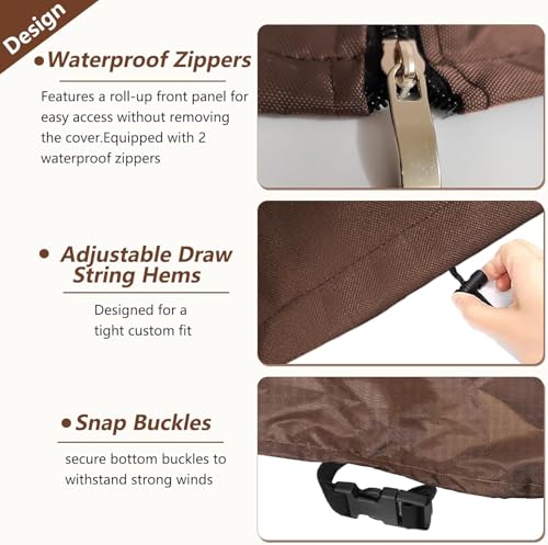 Image of Porch Swing Covers Waterproof,57Inch - Outdoor Swing Cover,Heavy Duty 600D Oxford,All-Weather Hanging Patio Swing Cover,Fits Most Outdoor Patio Swings (57 inch L x 31.5 inch W x 65.4 inch H.Beige)