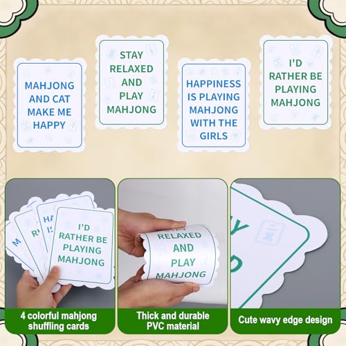 4pcs Colorful Mahjong Shuffled Cards, Thick PVC Shuffling Cards miniatura 4