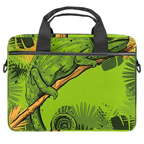Sacoche ordinateur portable 14.5 housse bandoulière caméléon feuilles vertes