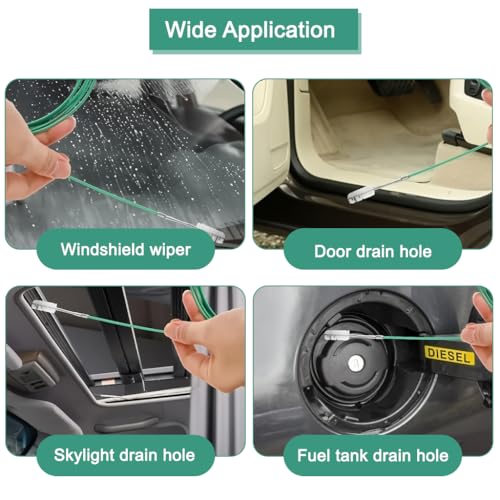 Image of STHIRA 3m Car Drain Pipe Cleaning Brush for Sunroof & Sewer, Flexible Long Hose Unclogger Auto Accessories Tool for Car Drain Holes Removes Clogs & Dirt, Universal Fit Drain Cleaning Tool