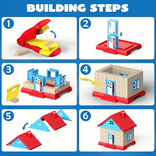 Sand Play Set, 1.7lbs Moldable Self-Sticking Play Sand for Kids, Sensory Building Toy Set for Kids Age 3+, Birthday Gift Idea (Blue)