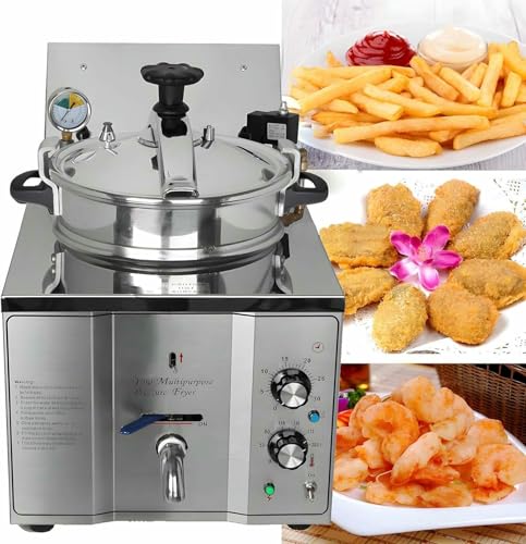 FKINGLRK Freidora Profunda De Presión Eléctrica De 16L, Máquina De Cocción De Freidora Multifunción, Freidora Comercial De Pollo Eléctrico