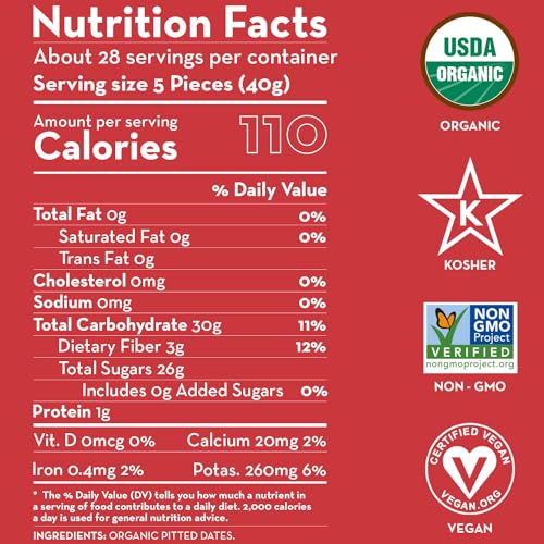 Sunny Fruit 08696 Organic Dried Pitted Deglet Nour Dates, 2.5 Pound Bulk Bag | Healthy, Sweet Snack | Organic, Non-Gmo thumb #1