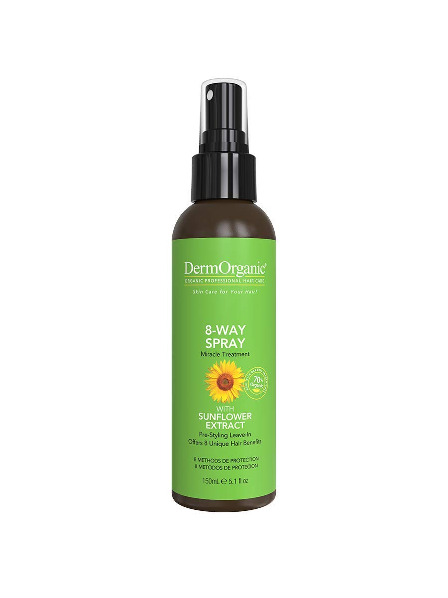 DermOrganic Color Care with Sunflower Anti-Fade Extract - Sulfate-Free 8-WAY THERMAL SPRAY – 8 Fl Oz