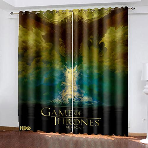 Schattierung Vorhänge Science Fiction Drache 3D Druck 2er Set Isolierung Schalldichte Kinder Gardinen Blickdicht mit ösen Vorhang Fenster für Wohnzimmer Schlafzimmer Balkon(B 156 X H 165cm) Cover
