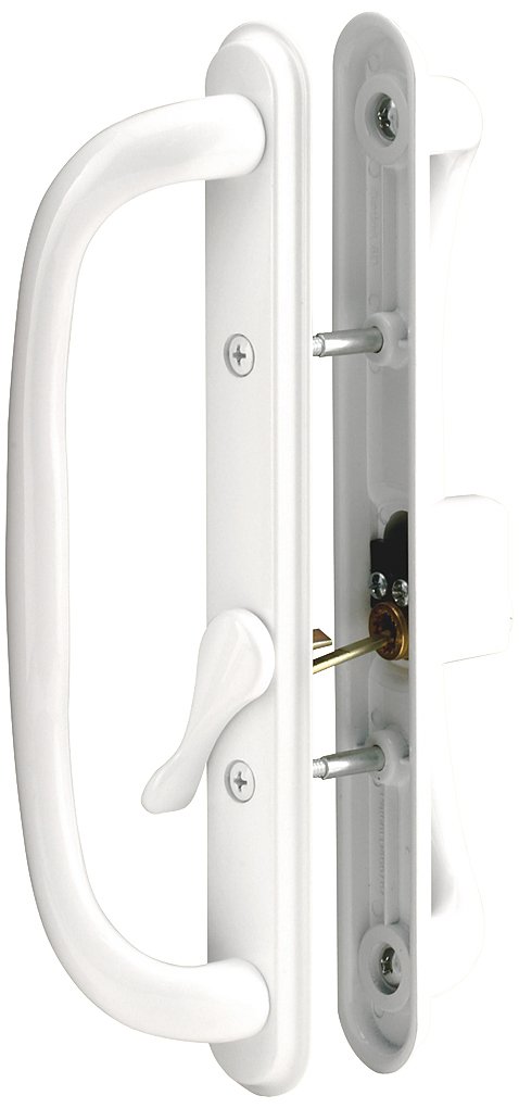 Prime-Line C 1289 White Diecast Keyed Sliding Door Handle Set with 10 In. Pull (Single Pack)