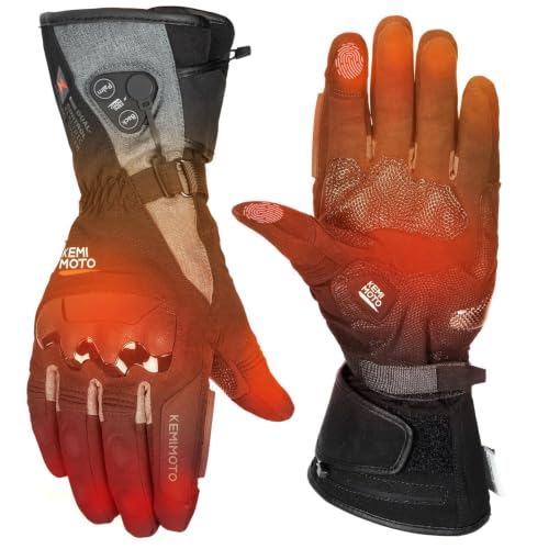 Kemimoto Heated Waterproof Motorcycle Gloves