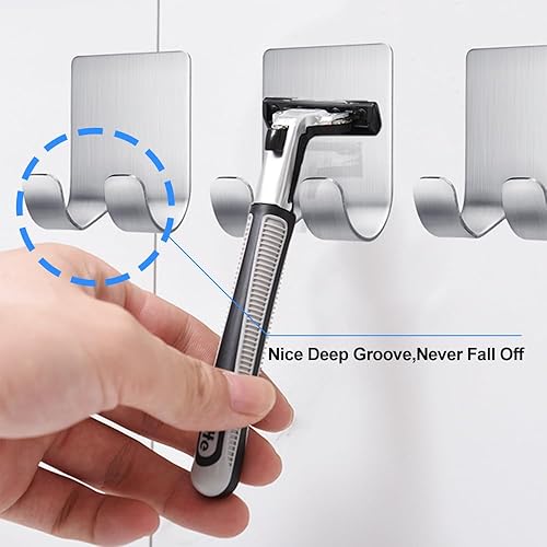 Miniatura 5 de Soporte para maquinilla de afeitar de ducha, soporte autoadhesivo de acero inoxidable, gancho de almacenamiento para maquinilla de afeitar,