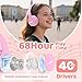 MIDOLA Kids Headphones Bluetooth 5.4 Wireless 68H Play Time Volume Limit 85/94dB Over-Ear Foldable Headset,Type-C Fast Charging,with Wired Aux Mic for Toddler Child Pad Tablet Pink