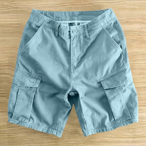 Image of Mens Hiking Cargo Shorts Baggy Lightweight Casual Twill Shorts Summer Outdoor Work Breathable Short Multi Pockets