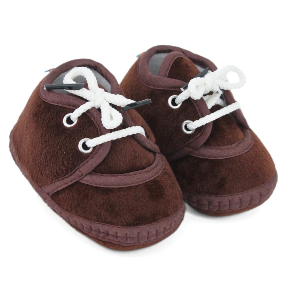 0 to 6 Month Baby Boys & Baby Girls Newborn Cotton Brown Lace Baby Booties-BTB5437-image-25