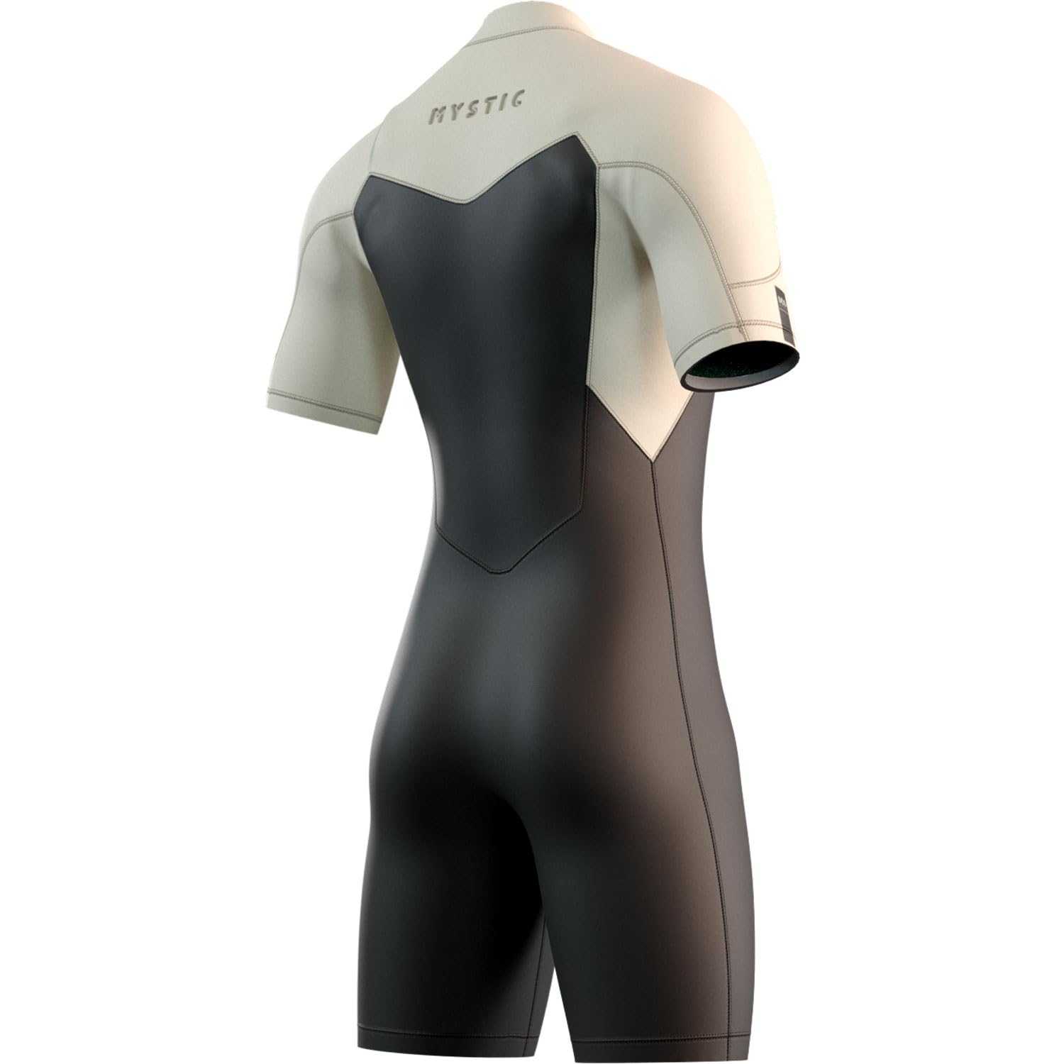 Mystic Motion Traje de neopreno corto 3/2 mm cremallera frontal arena negra