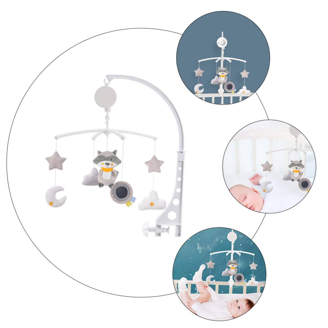GALPADA Carillón y Decoración de Habitación Infantil de Viento Colgante Música Giratoria, Accesorio de Plástico para Cuna de Ñiño Adecuado para Obsequio de Baby Shower