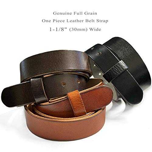 Genuine Full Grain 100% One Piece Leather Casual Belt Strap (1-1/8") / Women's Dress Belt (3/4"),Multi-Style Options4