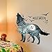 Home Decoration Wolf Moon Wall Stickers PVC Material Forest Waterproof DIY Animal Wall Poster for Kids Rooms Decoration Wall Decal