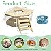 kathson Hamster Sand Bath Box Transparent Acrylic Small Syrian Hamster Shower Bathtub Small Gerbil Digging Sand Container with Climbing Ladder and Ceramic Bowl Cage Accessories for Lemmings Mice