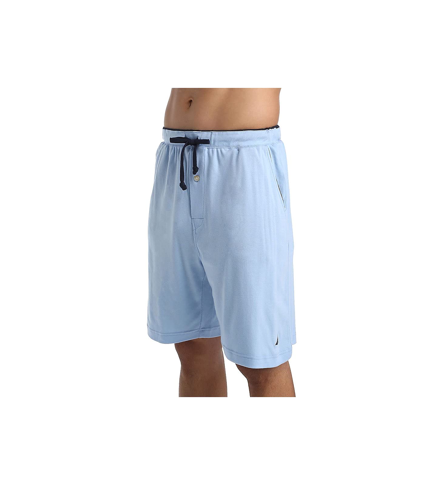Nautica Men's Soft Knit Elastic Waistband Sleep Lounge Short, Noon Blue, Medium