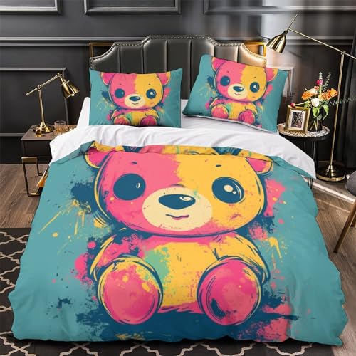 Housse de couette avec fermeture éclair 260x220 pour lit king size d'ado - 4