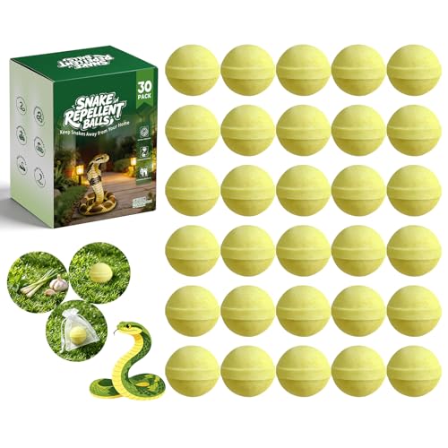 30 Pack Powerful Snake Repellent Balls, Effective Snake Away Repellent for Outdoors, Snake Repellent...
