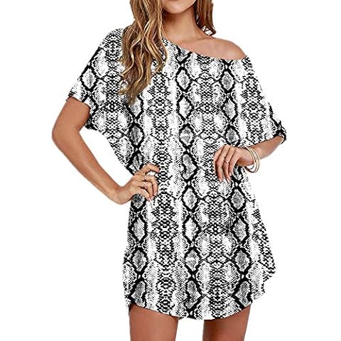 Haola Camisetas sueltas para mujer con estampado de serpiente blanco Cover