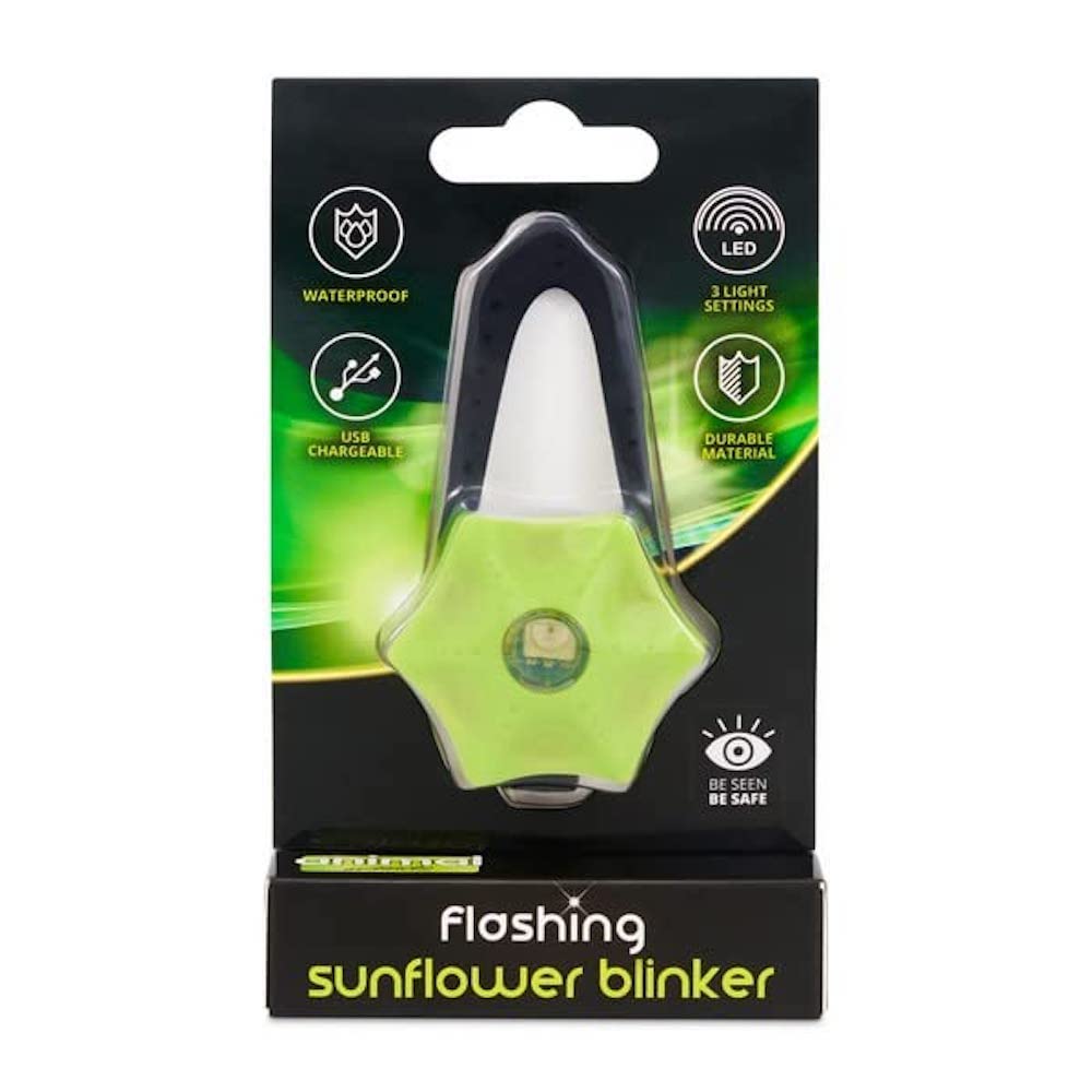 Animal Instincts Flashing Light for Dogs & Cats Pendant, Safety Sunflower Charm Yellow USB Blinker