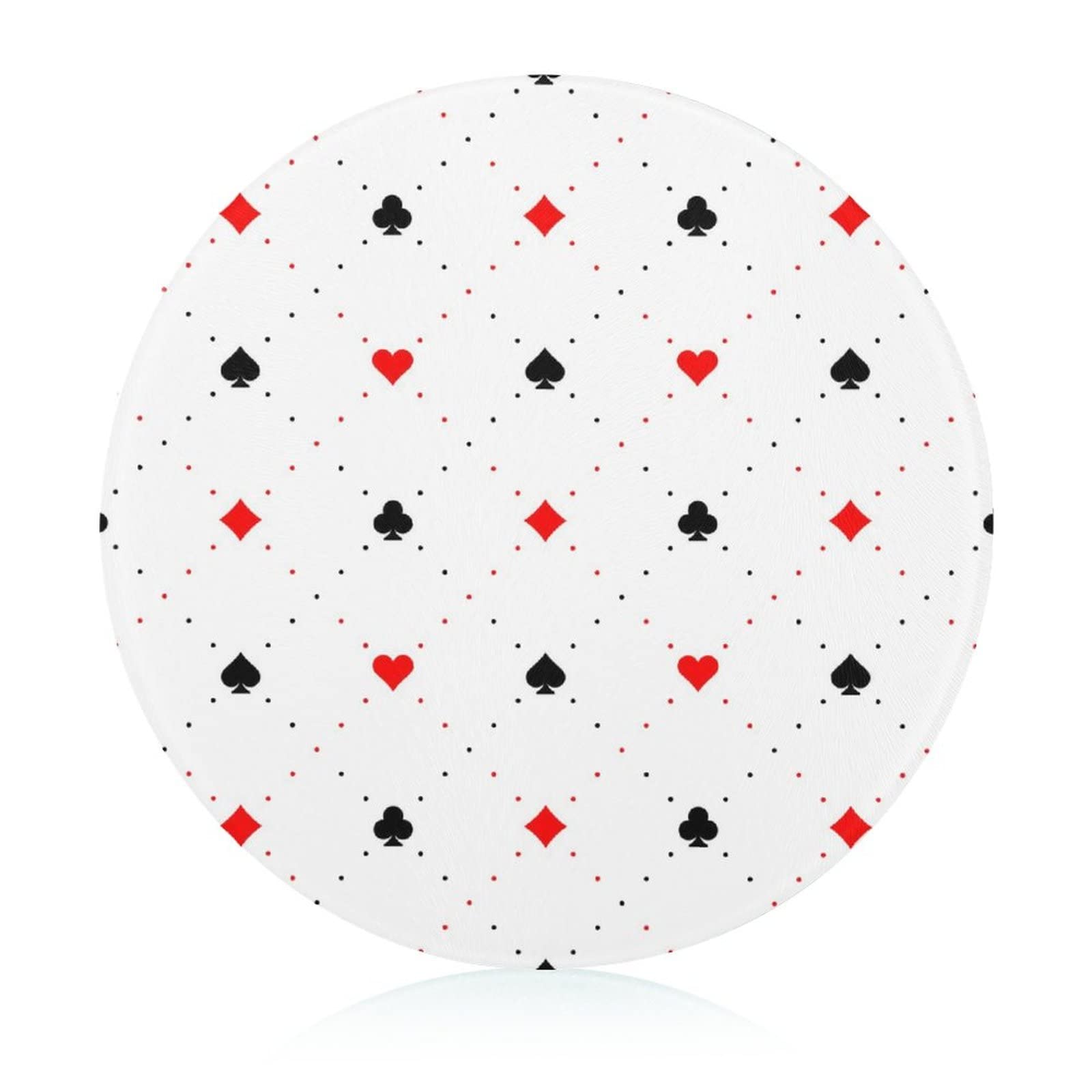 Planche à découper en verre anti-chaleur motif cartes à jouer