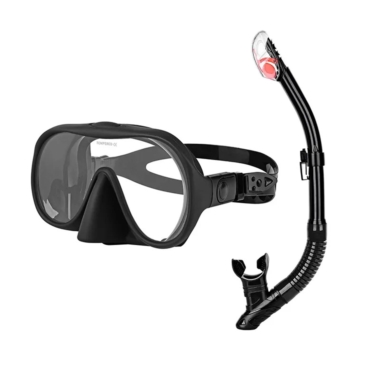 Maschera Maschera da Snorkeling in Vetro temperato, Maschera da Sub per Adulti e Giovani, Occhiali da Nuoto Anti-perdite con Maschera nasale Snorkeling Mask(QFT-FEN2)