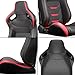 2 Pieces Universal Bucket Racing Seats, PVC Leather Bucket Seats with Dual Sliders, Reclinable Carbon Look for Driver and Passenger Side (Black G)